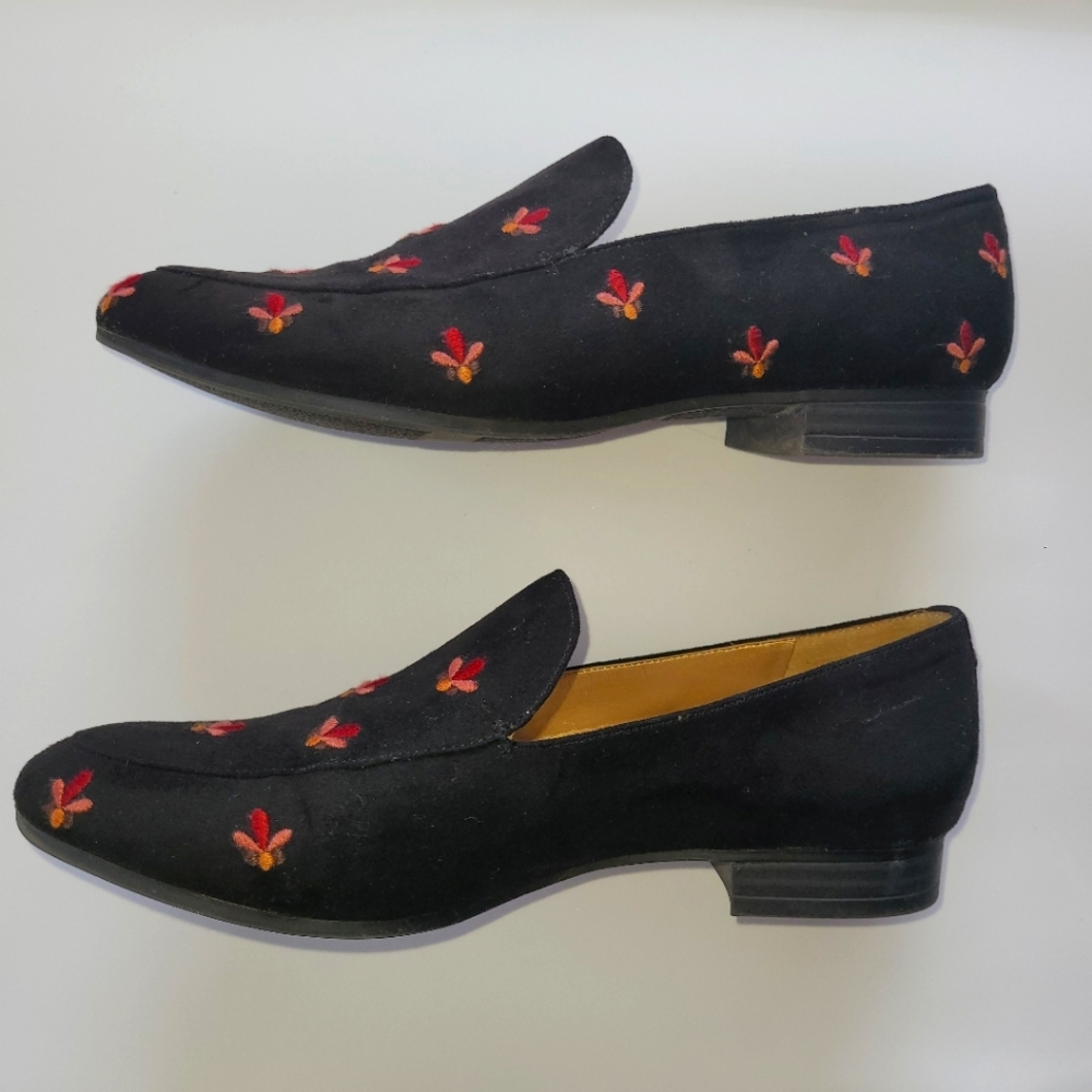 Sam Edelman | Harlem Black Embroidered Loafers - Picture 2 of 8